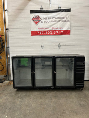 Beverage-Air BB72G 3 Door Glass Back Bar Refrigerator Refurbished