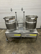 Load image into Gallery viewer, Cleveland KET-12 Twin Electric Kettles W/ Pouring Stand Fully Refurbished