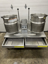 Load image into Gallery viewer, Cleveland KET-12 Twin Electric Kettles W/ Pouring Stand Fully Refurbished