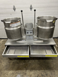 Cleveland KET-12 Twin Electric Kettles W/ Pouring Stand Fully Refurbished