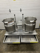 Load image into Gallery viewer, Cleveland KET-12 Twin Electric Kettles W/ Pouring Stand Fully Refurbished