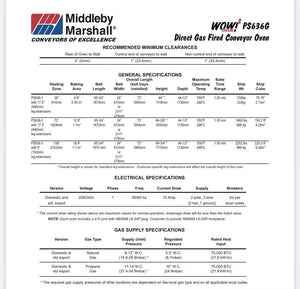 Middleby Marshall PS636G Gas Conveyor Oven 24” x 36” USED ONLY 6 MONTHS