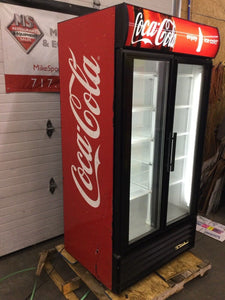 True GDM-35-39.5” Glass 2 Door Reach In Refrigerator Coca Cola Refurbished