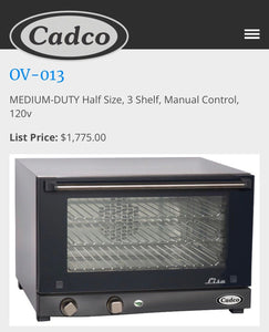 Cadco Lisa Heavy Duty XAF-013 Half Size 3 Shelf 120v Tested & Working