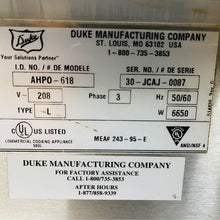 Load image into Gallery viewer, DUKE AHPO-618, PROOFER/CONVECTION OVEN Tested &amp; Working!