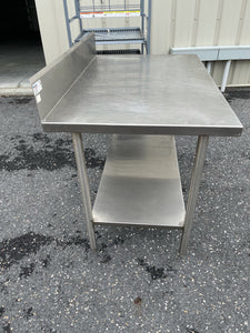 Winholt Work Table w/ Undershelf and Backsplash