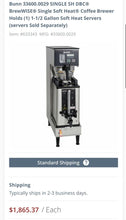 Load image into Gallery viewer, Bunn 33600.0029 Single SH DBC BrewWISE Single Soft Heat Coffee Brewer Tested!