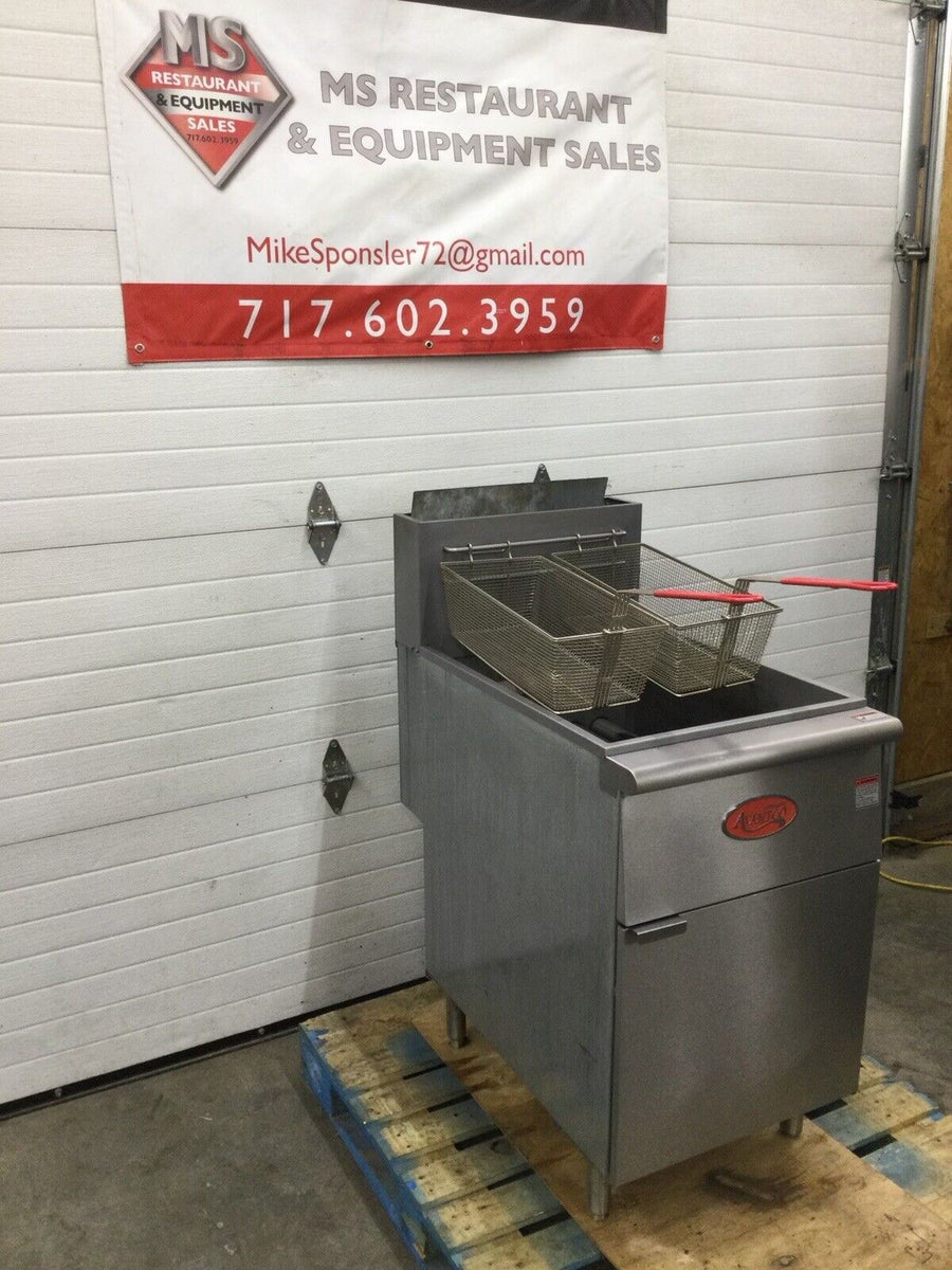 Avantco FF518 Nat. Gas 70-100lb SS Tube Floor Fryer 150,000 BTU – MS ...