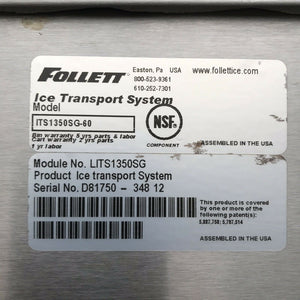 Follett Ice Bin &Transport System LITS1350SG (Ice Maker Not Included) 1350lb Cap