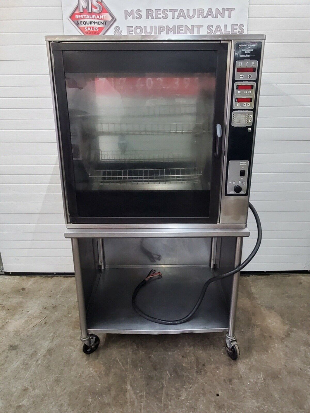 Henny Penny SCR-8 Countertop w/ Stand and Baskets Rotisserie Oven Working!