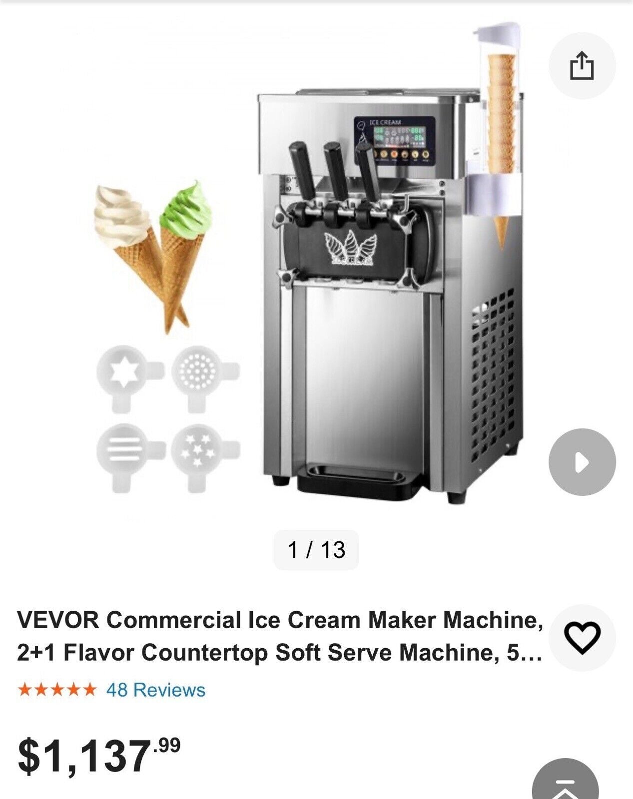 Soft-Serve Countertop Machine - 1 Flavor