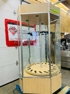 NEW Gun / Rifle Display Case. Lighted, Rotating, Locking, Glass. 18 Gun Capacity