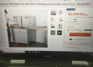 Avantco FBF2424LP 150-170lb. Flat Bottom Funnel Cake Donut Fryer New S&D