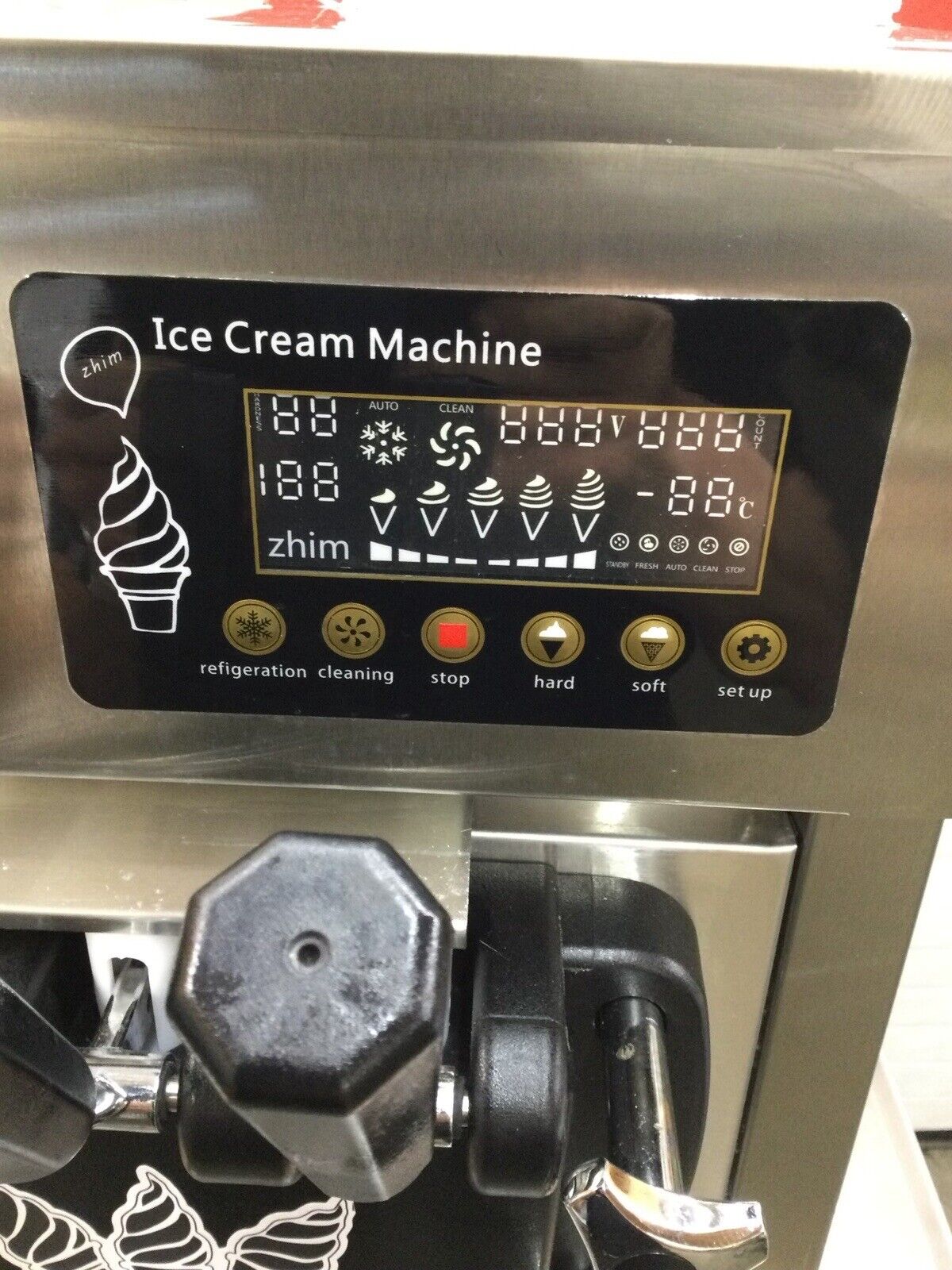 Ice Cream Maker 5 Gal. per Hour 1200-Watt Counter-top Commercial Soft Ice  Cream Machine 2+1 Flavor with Two 3 L Hoppers