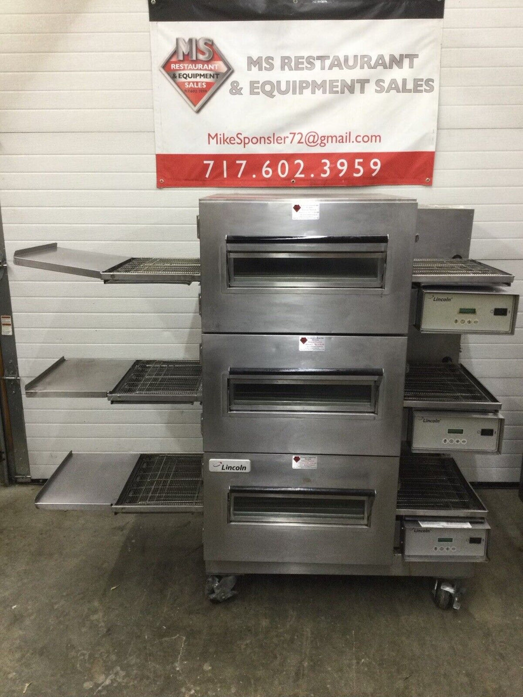 Lincoln 1132 Triple Stack 3ph 208v Electric Conveyor Pizza Oven Refurbished!